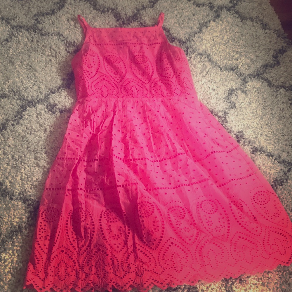 Eyelet lace pink dress!! Never worn!